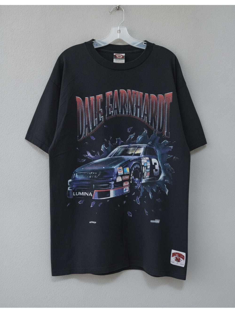 Vintage 90s Dale Earnhardt Nutmeg T-Shirt Size Large Black Lumina NASCAR